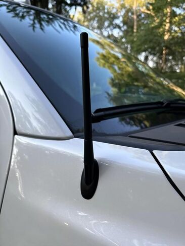 7" inch Short Rubber Black Stubby Antenna Mast Power Rod Radio AM/FM for Cars, Trucks, SUVs, Sedans — Waterproof, Easy Installation, No Tools Required — Antenna Base is Not Included in Kuwait