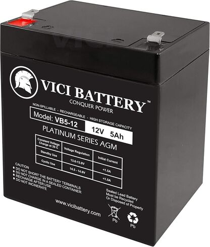 بطارية VICI 12V 5AH لسكوتر الحلاقة E100 E125 E150 E175 - منتج من قطعتين in Kuwait