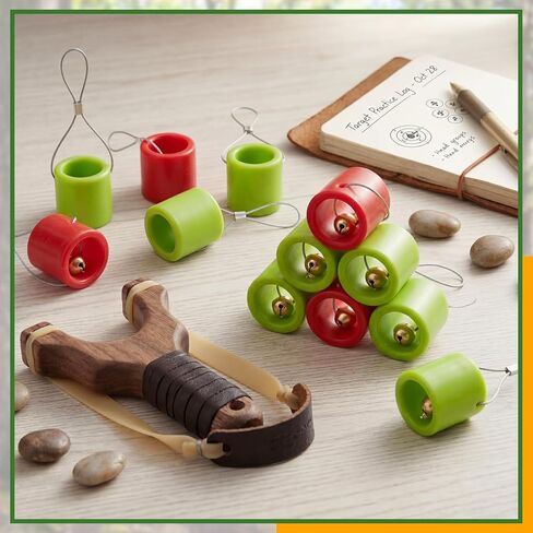 Silipull 16 Pcs Slingshot Targets with Bells, Silicone Hanging Slingshot Target Pendants with Sound Feedback, Outdoor Shooting Practice Targets for Adults Hunting Gear (Red, Green) in Kuwait