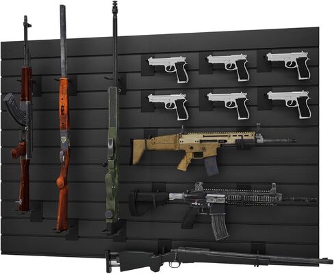 Gun Wall Mount Display Heavy Duty Adjustable Indoor Gun Rack Wall Rack Storage System Suitable for Rifles Storage Modular Firearms Gun Wall Gear Accessories Organizer for Helmet Vest Belt Police Gear in Kuwait