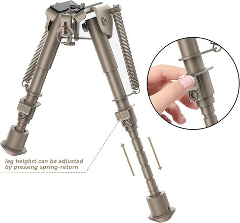 6-9 بوصة Bipod بندقية تكتيكية مع محول السكك الحديدية Picatinny، Bipod الأرض المظلمة المسطحة in Kuwait