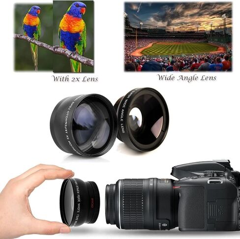 DC-FZ80، طقم ملحقات مرشح وعدسة أساسية مقاس 55 مم لباناسونيك لوميكس DC-FZ80 - حقيبة ظهر مع زاوية واسعة 0.43x وعدسات تليفوتوغرافي ومجموعة مرشحات والمزيد in Kuwait