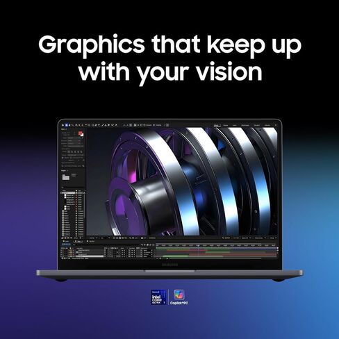 Samsung 16" Galaxy Book6 Ultra Copilot+ PC, AI Business Laptop, Windows 11 Pro, Intel Core Ultra U7 Processor 356H, 32GB/1TB, NVIDIA GeForce RTX 5060, AMOLED 2X Display/2026 Model NP964UJG-KG1US/Gray in Kuwait