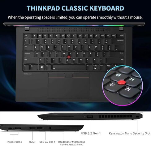 Lenovo Thinkpad T14S Gen 2 Business Laptop, Windows 11 Pro, 14" FHD (1920 x 1080) Touchscreen, Intel Core i5-1145G7, 512GB SSD, 16GB RAM, Webcam (Renewed) in Kuwait