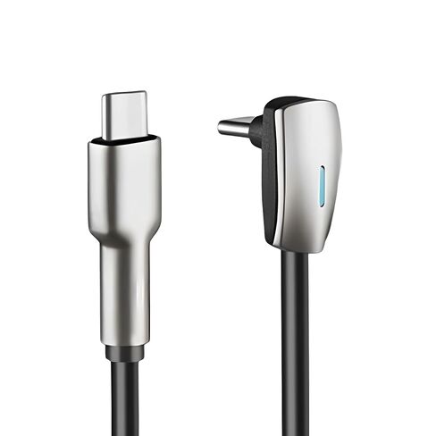 كابل شحن سريع USB C إلى USB C لطراز Tesla 3 موديل Y Model S Model X ملحقات Cybertruck شاحن سلك 90 درجة من النوع C مناسب لهاتف iPhone 15/16/17 Pro/Plus/Max، وهواتف Android، Sansumg in Kuwait
