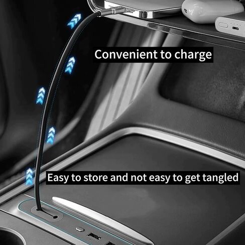كابل شحن سريع USB C إلى USB C لطراز Tesla 3 موديل Y Model S Model X ملحقات Cybertruck شاحن سلك 90 درجة من النوع C مناسب لهاتف iPhone 15/16/17 Pro/Plus/Max، وهواتف Android، Sansumg in Kuwait