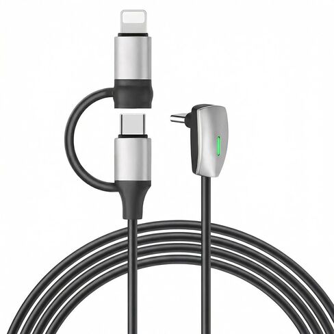 كابل شحن سريع USB C إلى USB C لطراز Tesla 3 موديل Y Model S Model X ملحقات Cybertruck شاحن سلك 90 درجة من النوع C مناسب لهاتف iPhone 15/16/17 Pro/Plus/Max، وهواتف Android، Sansumg in Kuwait