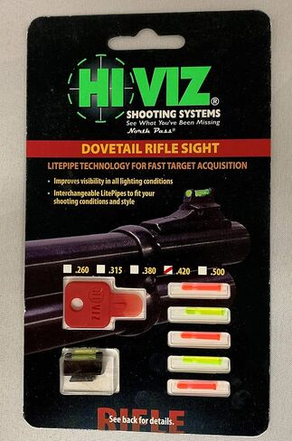 HIVIZ 3/8-Inch Dovetail Fiber Optic Rifle/Muzzleloader Sight 0.42 Height in Kuwait