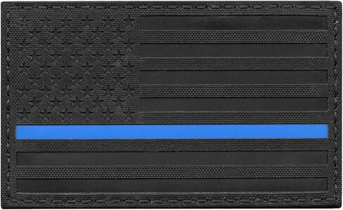 Big 3x5 Infrared IR USA American Flag SWAT Tactical Morale Touch Fastener Patch (Blackout Thin Blue Line) in Kuwait