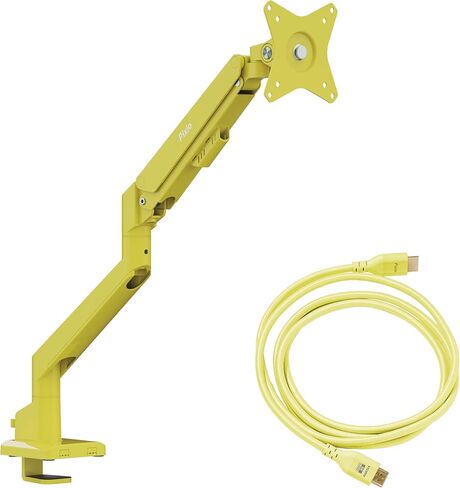 ذراع شاشة واحدة Pixio PS1S Wave Yellow مع كابل HDMI 2.1 أصفر معتمد للغاية وسرعة عالية 10FT 8K 60 هرتز 4K 120 هرتز مضفر من النايلون in Kuwait