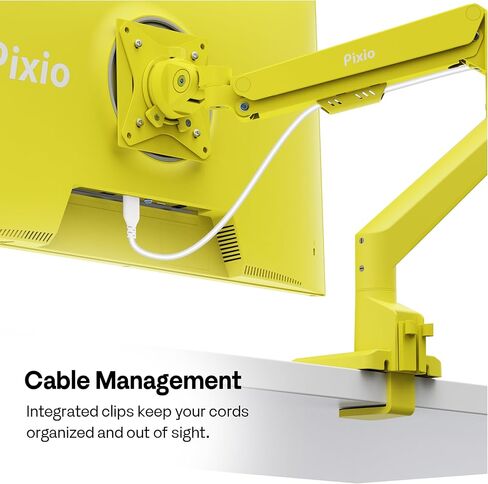 ذراع شاشة واحدة Pixio PS1S Wave Yellow مع كابل HDMI 2.1 أصفر معتمد للغاية وسرعة عالية 10FT 8K 60 هرتز 4K 120 هرتز مضفر من النايلون in Kuwait