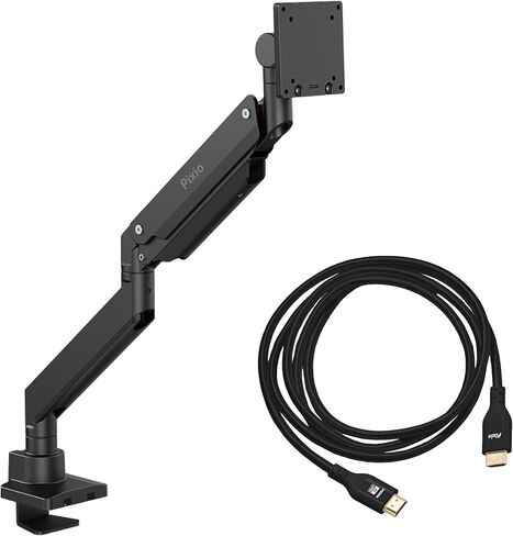 Pixio PS2S Titan Black Ultrawide Mega Heavy-Duty Premium Single Monitor Arm with Black HDMI 2.1 Cable Ultra Certified Ultra High Speed 6FT 8K 60Hz 4K 120Hz Nylon Braided in Kuwait