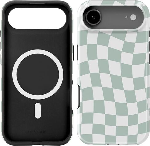 Compatible with iPhone 17 Pro Case [Compatible with MagSafe] -[8 ft Drop Protection] 2 in 1 Shockproof Protective Slim Soft TPU Cover Phone Case 6.3" (Blue Floral, iPhone 17 Pro 6.3") in Kuwait