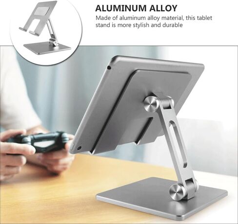 Veemoon Aluminum Alloy Folding Laptop and Tablet Stand Adjustable Desktop Holder Silver Portable Cooling Rack for Office and Home Use in Kuwait