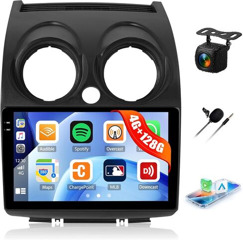 راديو سيارة Andriod 4G+128G لسيارة Nissan Rogue 2007-2015 مع CarPlay Android Auto 9 بوصة شاشة لمس Incell مع نظام ملاحة GPS وواي فاي وكاميرا احتياطية وميكروفون in Kuwait