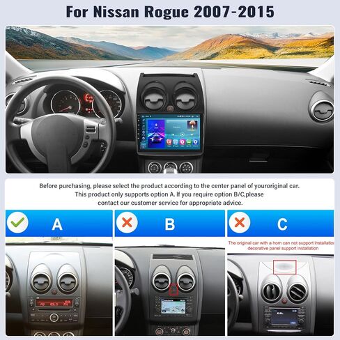 راديو سيارة Andriod 4G+128G لسيارة Nissan Rogue 2007-2015 مع CarPlay Android Auto 9 بوصة شاشة لمس Incell مع نظام ملاحة GPS وواي فاي وكاميرا احتياطية وميكروفون in Kuwait