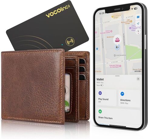 [معتمد من Apple MFi] متعقب محفظة بطاقات VOCOlinc Air Tag رفيعة للغاية 1.6 مم، الباحث الذكي عن العناصر يعمل مع Apple Find My APP (iOS فقط، Android غير مدعوم)، محدد موقع حقيبة الأمتعة، الحقيبة. 1 حزمة in Kuwait