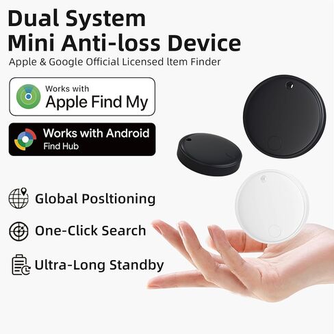 جهاز تعقب Airtag العالمي لنظامي التشغيل iOS وAndroid - SEVEN SWAN ابحث عن المفاتيح والمحافظ والحقائب - لا يوجد قفل نظام بيئي لتعقب الأمتعة عبر البلوتوث - يعمل مع الجميع على جميع الهواتف - عبوتان in Kuwait