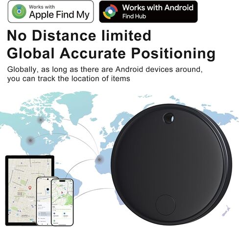 جهاز تعقب Airtag العالمي لنظامي التشغيل iOS وAndroid - SEVEN SWAN ابحث عن المفاتيح والمحافظ والحقائب - لا يوجد قفل نظام بيئي لتعقب الأمتعة عبر البلوتوث - يعمل مع الجميع على جميع الهواتف - عبوتان in Kuwait
