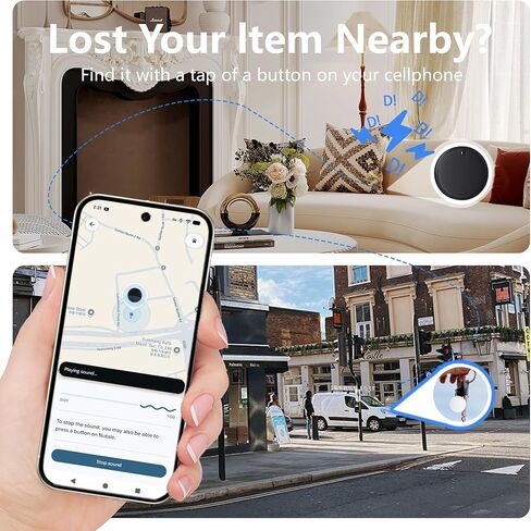 جهاز تعقب Airtag العالمي لنظامي التشغيل iOS وAndroid - SEVEN SWAN ابحث عن المفاتيح والمحافظ والحقائب - لا يوجد قفل نظام بيئي لتعقب الأمتعة عبر البلوتوث - يعمل مع الجميع على جميع الهواتف - عبوتان in Kuwait