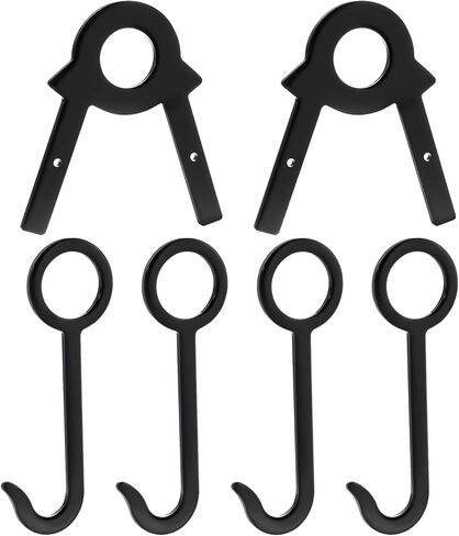 مجموعة حامل الهدف الفولاذي من QWORK، مجموعة شماعات الهدف DIY المطلية بالمسحوق مع 4 خطافات تعليق، تناسب ما يصل إلى 1 بوصة من أنابيب OD، وأقواس خارجية in Kuwait
