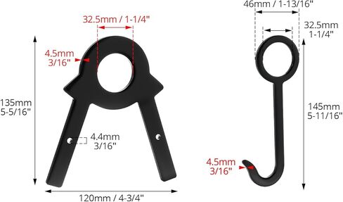 مجموعة حامل الهدف الفولاذي من QWORK، مجموعة شماعات الهدف DIY المطلية بالمسحوق مع 4 خطافات تعليق، تناسب ما يصل إلى 1 بوصة من أنابيب OD، وأقواس خارجية in Kuwait