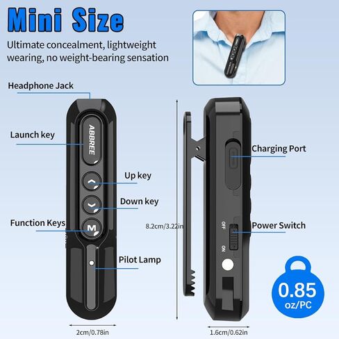 Super Mini Walkie Talkies Long Range for Adults Rechargeable Small Portable Two Way Radios with Earpieces Communication Devices Set Type-C Charger for Baseball Restaurant Supermarkets Hotel,3Pack in Kuwait