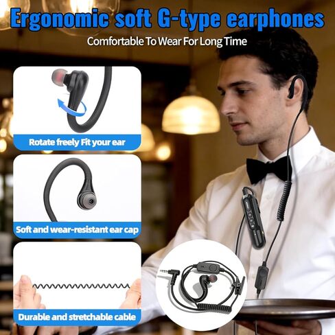 Super Mini Walkie Talkies Long Range for Adults Rechargeable Small Portable Two Way Radios with Earpieces Communication Devices Set Type-C Charger for Baseball Restaurant Supermarkets Hotel,3Pack in Kuwait