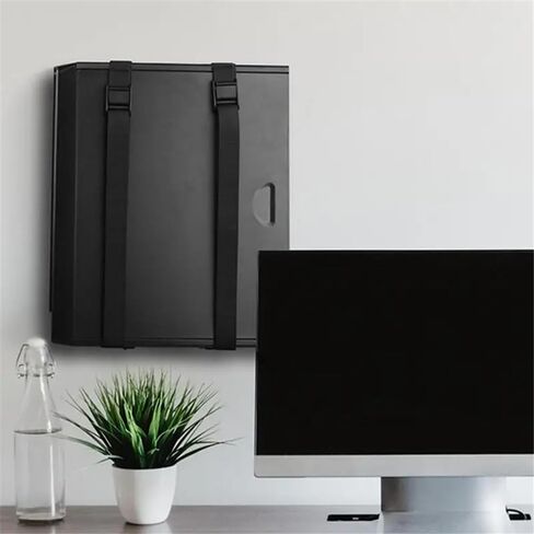 Under-Desk and Wall Mount PC Case Holder Adjustable Strap Universal CPU Stand Tower Hanger, Black Practical in Kuwait