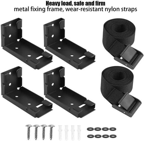Under-Desk and Wall Mount PC Case Holder Adjustable Strap Universal CPU Stand Tower Hanger, Black Practical in Kuwait