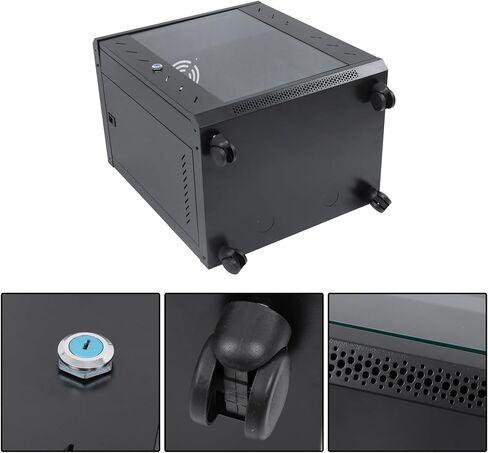 kimllier 12U Wall Mount Server Rack Cabinet – 15.5" Deep Locking Glass Door Network Enclosure for IT Equipment, Data Switches, Ventilation, Adjustable Rails, Black in Kuwait