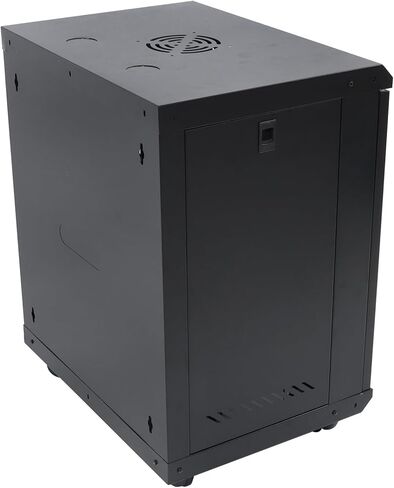 kimllier 12U Wall Mount Server Rack Cabinet – 15.5" Deep Locking Glass Door Network Enclosure for IT Equipment, Data Switches, Ventilation, Adjustable Rails, Black in Kuwait