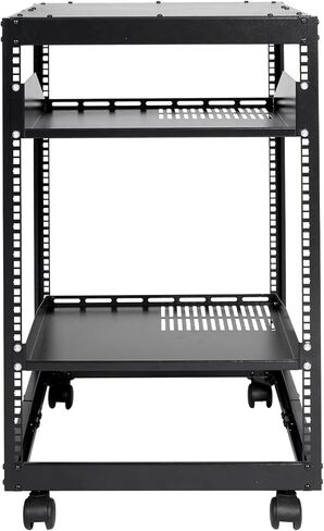 15U Open Frame Server Rack, 23''-40'' Adjustable Depth, Free Standing or Wall Mount Network Server Rack, 4 Post AV Rack with Casters, Holds All Your Networking IT Equipment AV Gear Router Modem in Kuwait