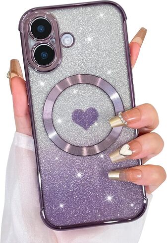 Bonoma Glitter Case for iPhone 17 Pro Max Cute 3D Diamond Butterfly Gradient Plating Pattern Case,Luxury Rhinestone Camera Protection, Sparkly Slim Soft Back Cover for Women Girls,Orange in Saudi Arabia
