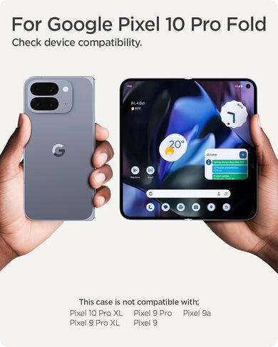 Spigen Case for Pixel 10 Pro Fold Case, Ultra Hybrid MagFit Designed for Pixel Pixel 10 Pro Fold - Clear White in Kuwait