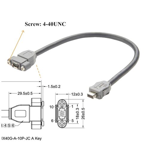IX A Key صناعي Cat6A إيثرنت تمديد كابل برغي لوحة جبل 10 جيجابت في الثانية محمية من النوع A كابل ذكر إلى أنثى لرؤية الآلة ومفاتيح صناعية كاميرا PoE (0.3M/0.98FT) in Kuwait