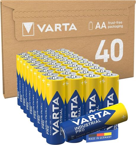 بطاريات VARTA Industrial Pro AA Mignon القلوية، LR6 - 40 عبوة، مصنوعة في ألمانيا، عبوة صديقة للبيئة in Kuwait