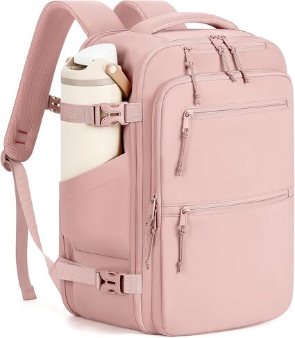 mibasies 30L Travel Backpack for Women & Men: Carry On Luggage Flight Approved, TSA Laptop Backpack with Water Bottle Pocket, Personal Item Bag Fits 15.6" Laptop for Weekender Business - Black in Kuwait