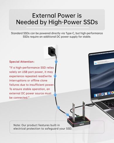 قارئ M.2 NVMe SSD خارجي، 10 جيجابت في الثانية + SUITOK M.2 Duplicator Cloner ثنائي الخليج USB C إلى NVMe SATA Dock Station، قارئ M2 بسرعة 20 جيجابت في الثانية لكليهما (مفتاح M، مفتاح B+M) PCIE NGFF STK06 Lite + STK03 in Kuwait