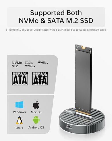 قارئ M.2 NVMe SSD خارجي، 10 جيجابت في الثانية + SUITOK M.2 Duplicator Cloner ثنائي الخليج USB C إلى NVMe SATA Dock Station، قارئ M2 بسرعة 20 جيجابت في الثانية لكليهما (مفتاح M، مفتاح B+M) PCIE NGFF STK06 Lite + STK03 in Kuwait