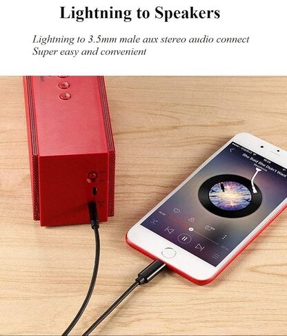 [معتمد من Apple MFi] سلك Lightning إلى 3.5 مم iPhone Aux، كابل صوت iPhone Aux لسماعات رأس ستيريو للمنزل بالسيارة، متوافق مع iPhone 14 13 12 11 Pro Max Mini XS XR X 8 7 6 iPad iPod، 3.3FT أسود in Kuwait
