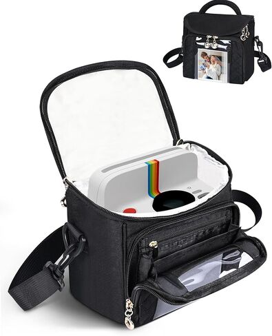 حافظة كاميرا متوافقة مع كاميرا Polaroid Now 2nd/3rd الفورية، حقيبة حمل كاميرا تمر بالجسم مع نافذة سهلة للصور وحزام قابل للتعديل، وردي in Kuwait
