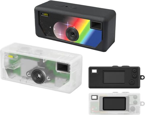 VANEST 2 Packs Silicone Case Compatible with Kodak CHARMERA Keychain Digital Camera Blind Box, Soft Silicone Protective Sleeve, Mini Camera Sleeve Cover Accessories (Case Only) (Transparent and Black) in Kuwait