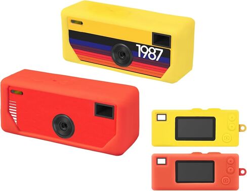 VANEST عبوتان من حافظة السيليكون المتوافقة مع Kodak CHARMERA Keychain Digital Camera Blind Box، حافظة واقية من السيليكون الناعم، ملحقات غطاء كاميرا صغيرة (الجراب فقط) (شفاف وأسود) in Kuwait