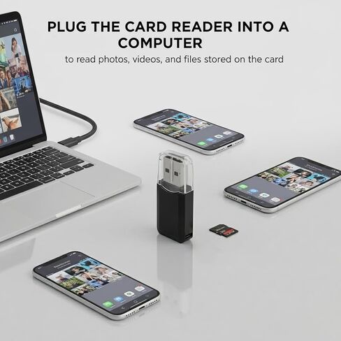 قارئ بطاقات الذاكرة SD وMicroSD، USB 2.0، متوافق مع أجهزة الكمبيوتر in Kuwait