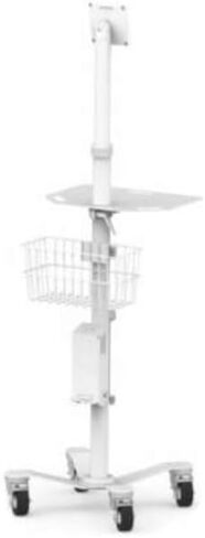 MCRSTDW - Rise Rolling Kiosk Stand, White, Adjustable Sit-to-Stand, VESA Compatible, with Locking Casters, for Healthcare, Retail and POS in Kuwait