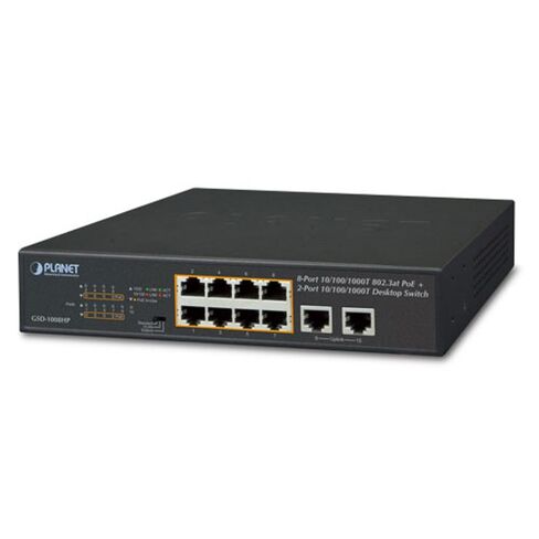 GSD-1008HP محول سطح المكتب 8 منافذ 10/100/1000T 802.3at PoE + 2-Port 10/100/1000T (120 واط) in Kuwait