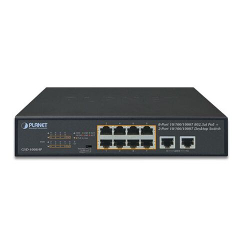 GSD-1008HP محول سطح المكتب 8 منافذ 10/100/1000T 802.3at PoE + 2-Port 10/100/1000T (120 واط) in Kuwait