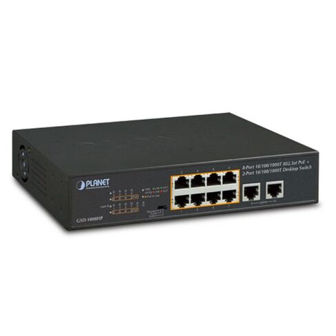 GSD-1008HP محول سطح المكتب 8 منافذ 10/100/1000T 802.3at PoE + 2-Port 10/100/1000T (120 واط) in Kuwait