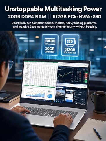 كمبيوتر محمول HP 2026 مقاس 17.3 بوصة FHD للأعمال | Intel 10-Core i5-1334U | ذاكرة وصول عشوائي سعتها 20 جيجابايت ومحرك أقراص SSD سعة 512 جيجابايت لتعدد المهام | شاشة مضادة للتوهج ولوحة مفاتيح بإضاءة خلفية وبصمة الإصبع وWi-Fi 6 وWin 11 Pro | حزمة فضية مع Re in Kuwait